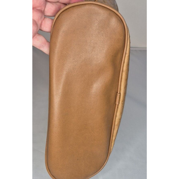 Carryland Tan Faux Ostrich Leather Satchel Purse – Double Handle Handbag - Picture 12 of 14